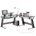 Moderne Glas-L-Form-Computer-Workstation-Masse